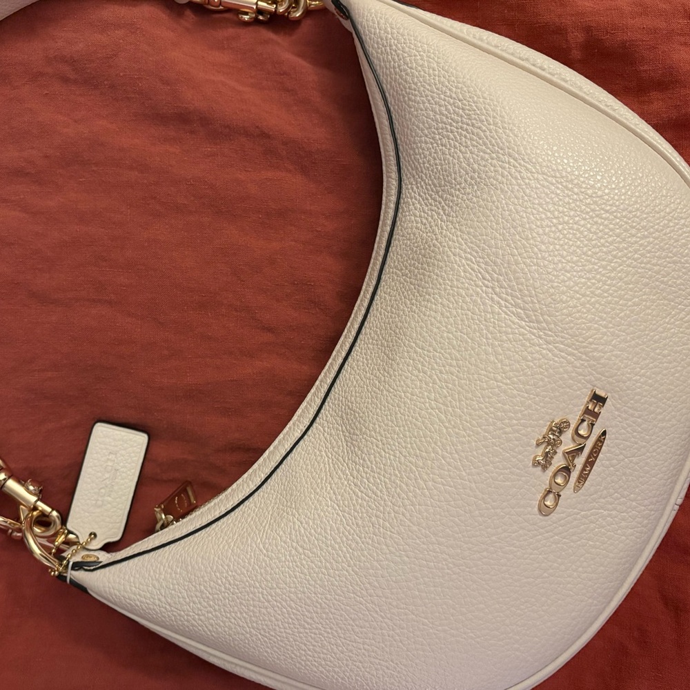 COACH Aria Shoulder Bag in Gold/Chalk